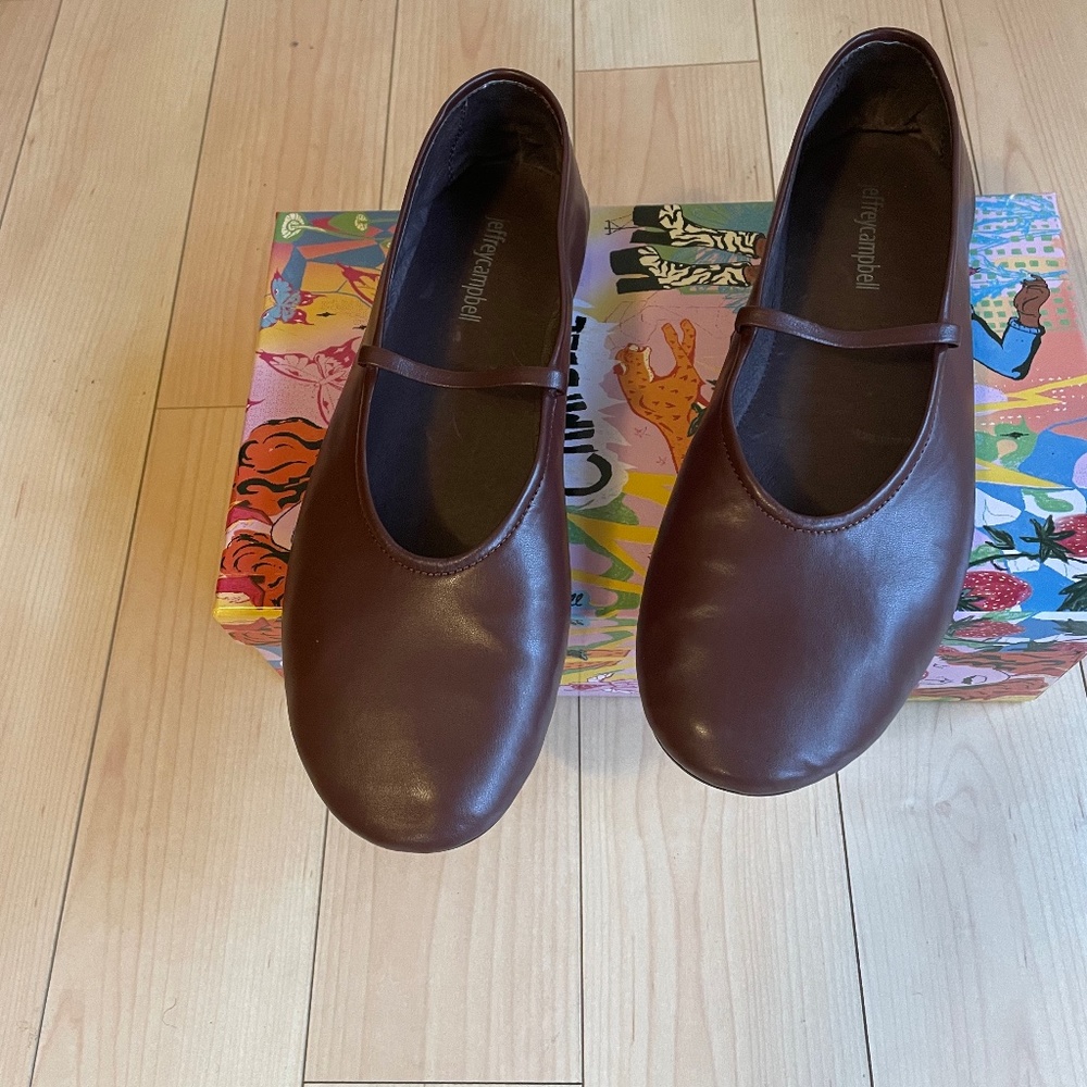 Jeffrey Campbell Dancerina ballet flats in brown